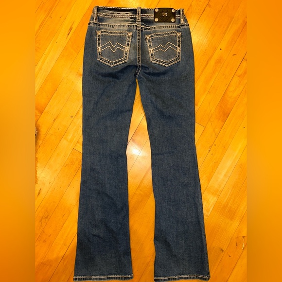 Miss Me 26 Women's bootcut Blue Jeans thick stitch like new denim butt enhancing - Picture 7 of 10